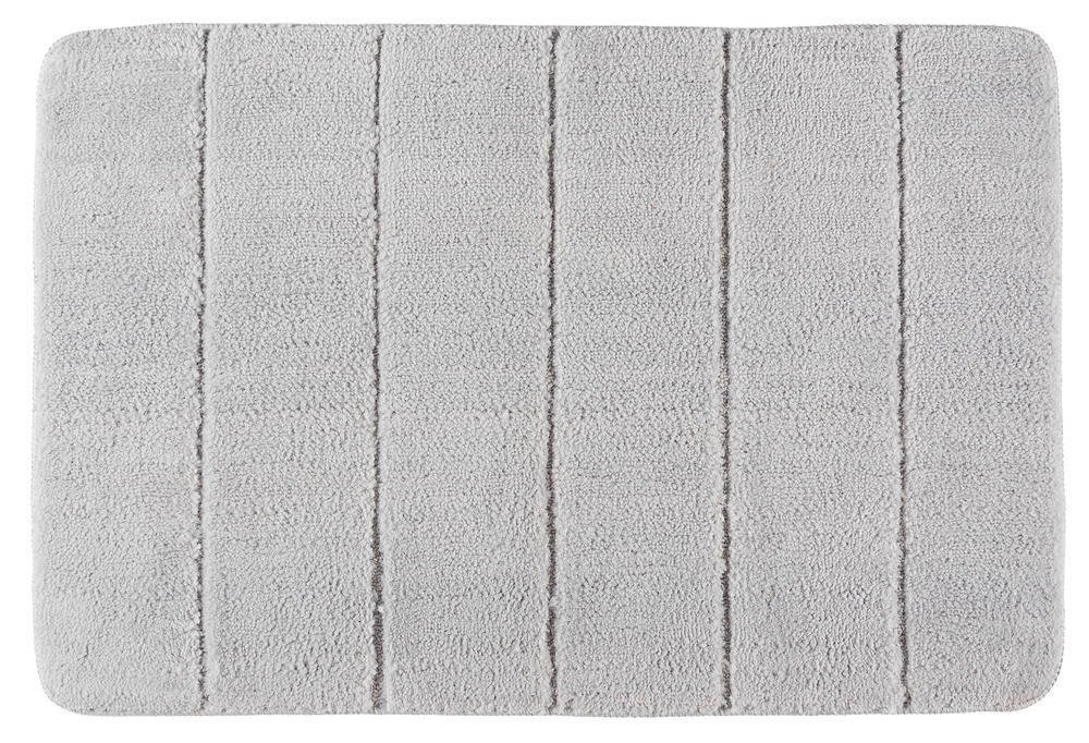 Wenko WENKO dywanik łazienkowy Steps Light Grey mata łazienkowa, antypoślizgowa, wyjątkowo miękka i gęstości wysokiej jakości, poliester, jasnoszary, 90 x 60 x 0.1 cm 23113100