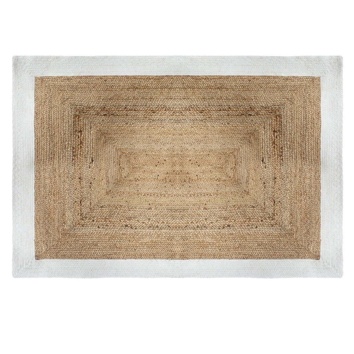 Dywan z juty prostokątny 120 x 170 cm z białym obramowaniem 168857Z
