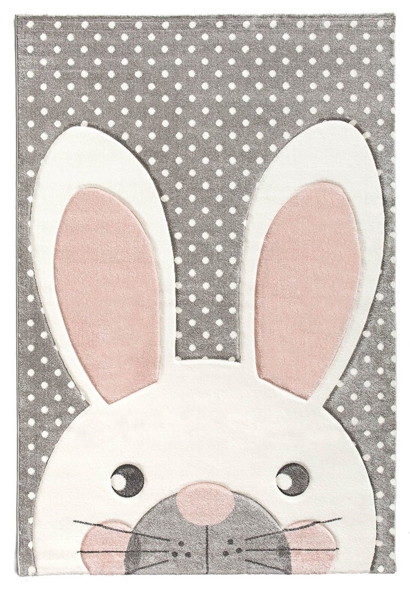 Dywan Forkids 3D 120x170 króliczek zajączek różowy