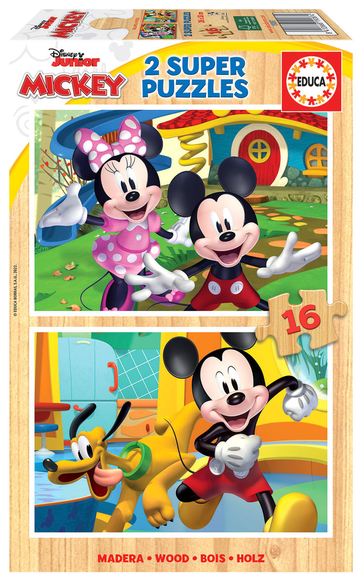 Puzzle drewniane, Myszka Miki / Minnie, 32 el.