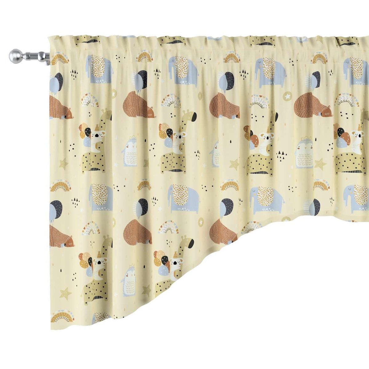 Lambrekin łuk, beżowy, 250 × 75+5 cm grzywka, Magic Collection