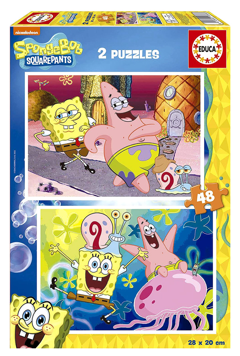 Puzzle, Educa, SpongeBob Kanciastoporty, 96 el.