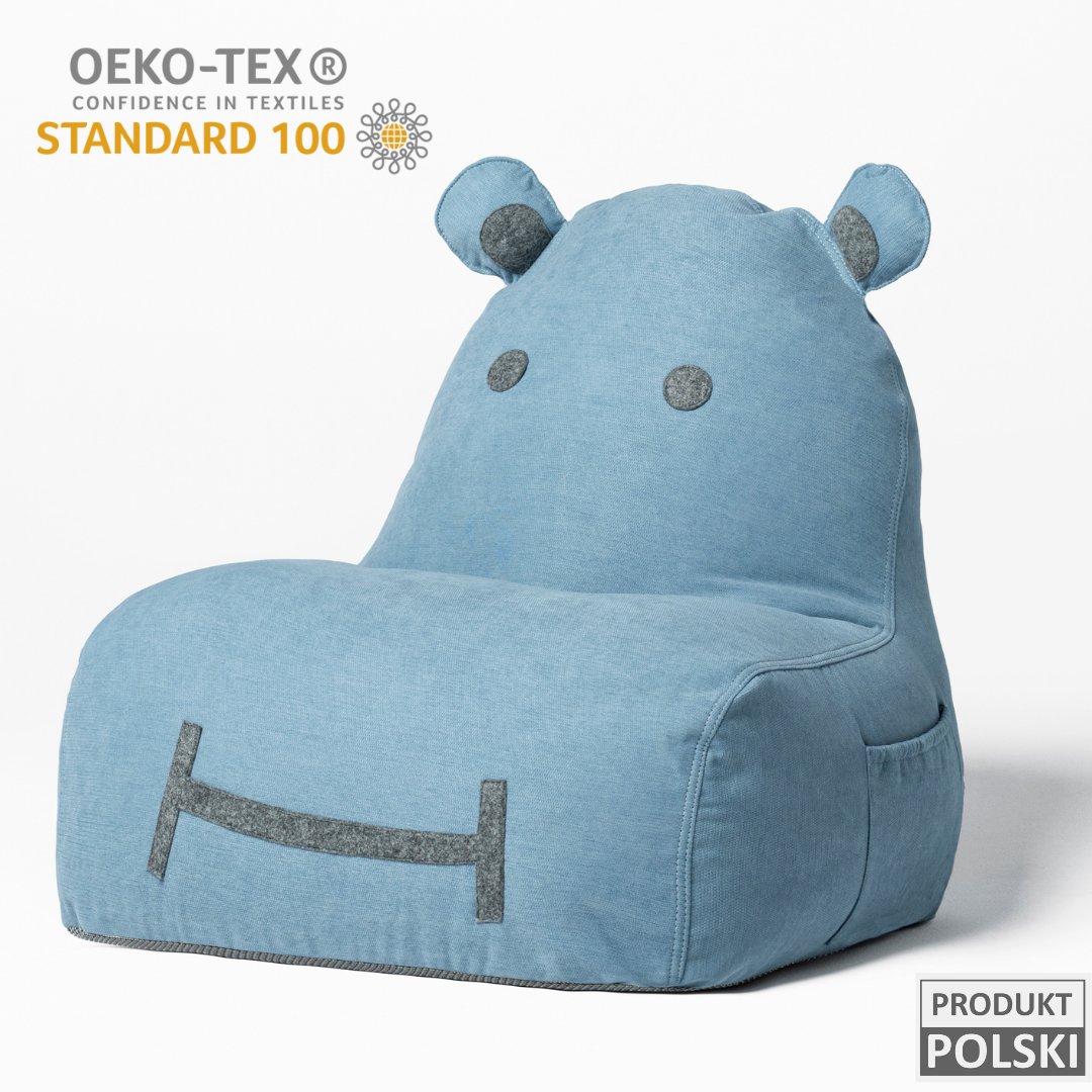 Pufa Siedzisko Hippo Soft - Niebieska