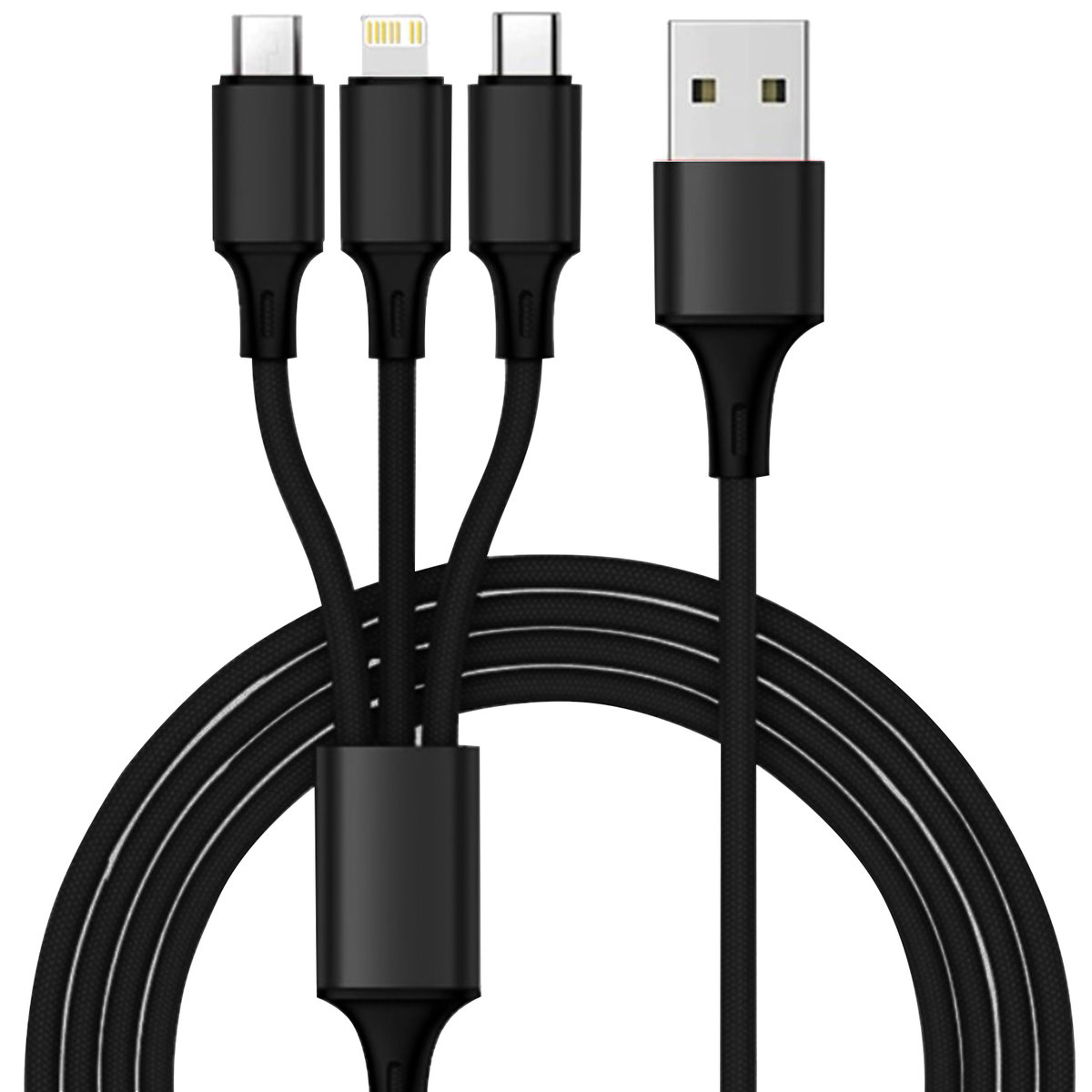 Kabel USB 3w1 do Ładowarka Lightning MicroUSB TypC IZOXIS