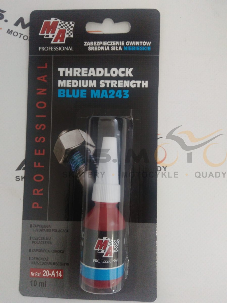 Klej Do Gwintów, Zabezpieczenie Gwintów Średnia Siła (Niebieskie) 10 Ml