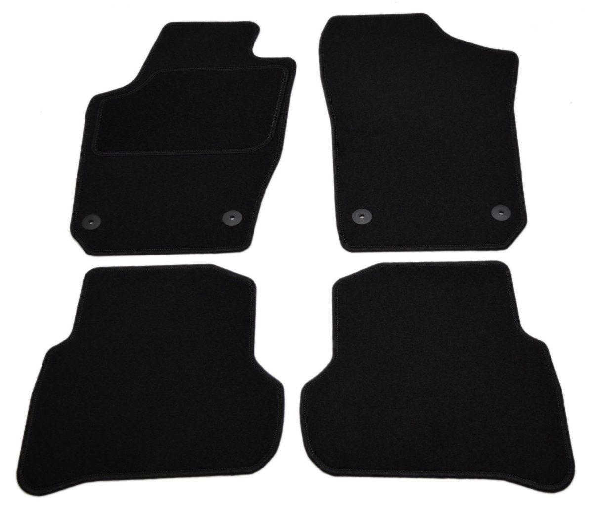 Seat Ibiza 2009-2017R. - Czarne Dywaniki Welurowe W Jakości Economy