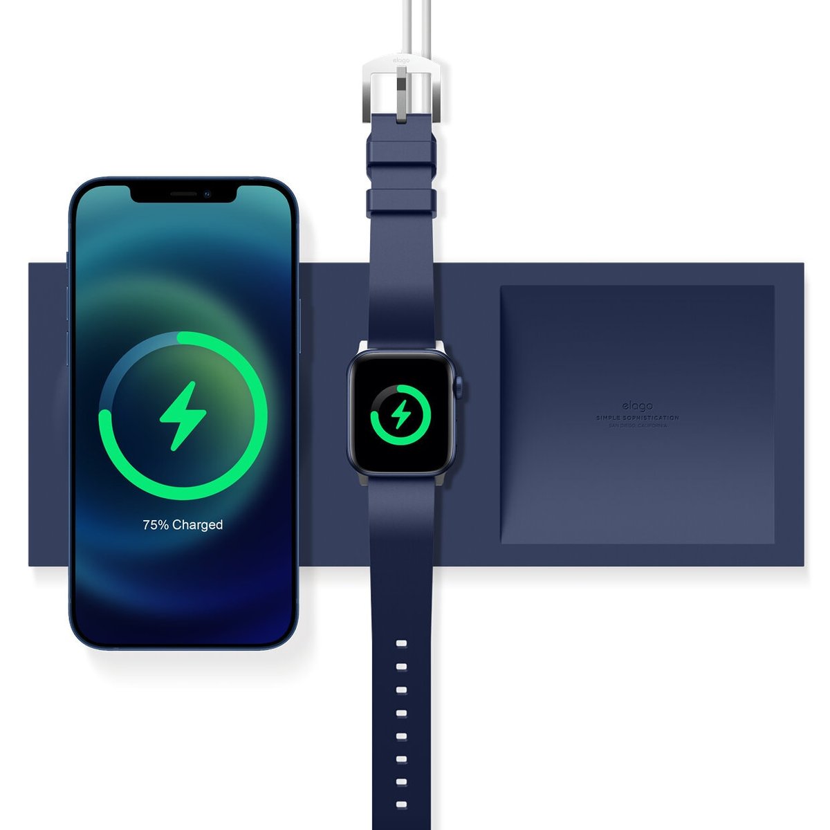 Elago Silikonowy Organizer 3W1 Do Iphone 12 I Apple Watch Indygo