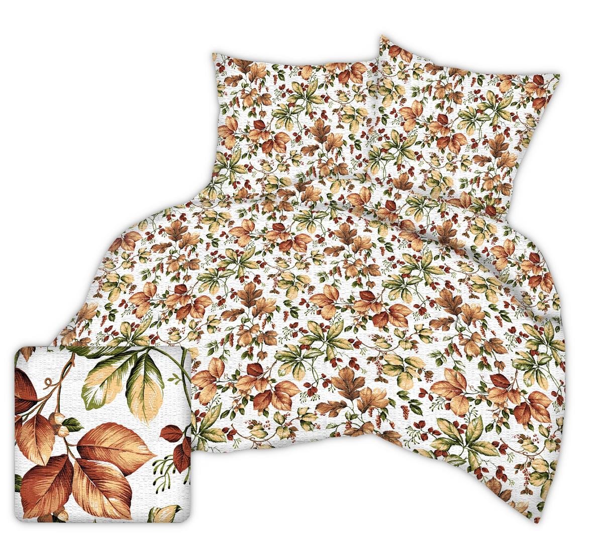 Pościel Z Kory 140X200 Biała Jesienne Liście