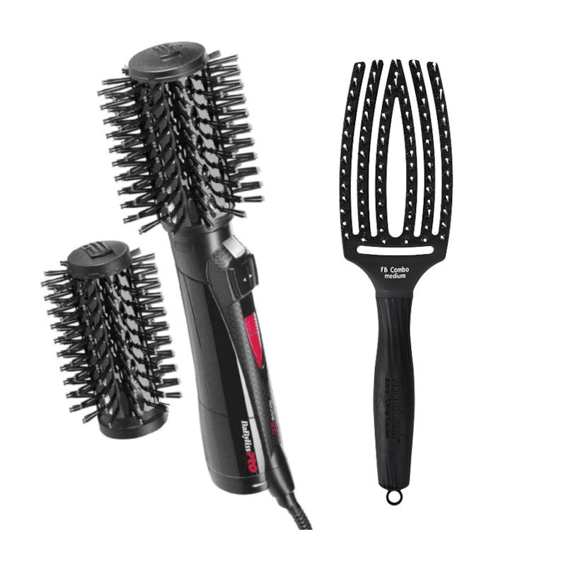 BaByliss PRO, Rotating 800 Hot Air Styler + Olivia Garden, Finger Brush FB Combo Medium