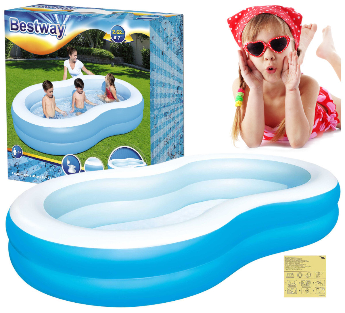 Basen Dmuchany Dla Dzieci Ogrodowy 262X157 Bestway D582