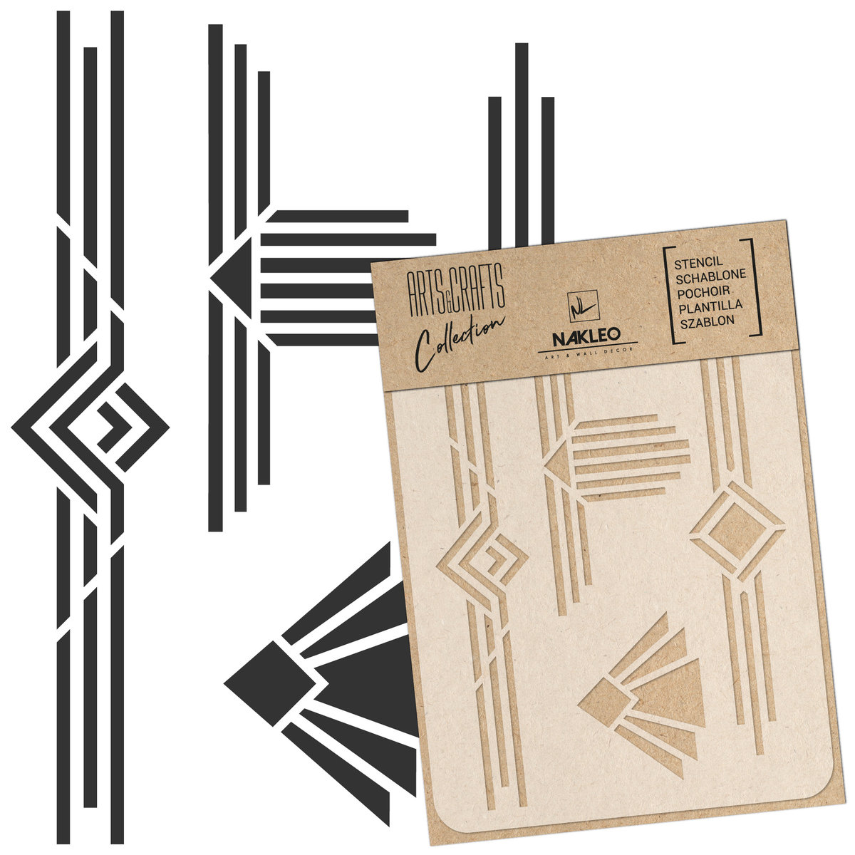 szablon malarski scrapbooking – craft // OBRAMOWANIA ART DECO #2 - A5 (15x21cm)