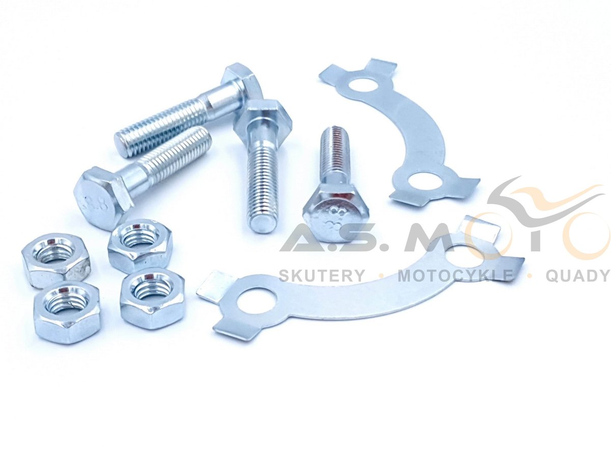 Zestaw Mocujący Zębatkę Tylną Śruby, Nakrętki Motorower 50 4T, Motocykl 125 Barton, Honda, Hyosung