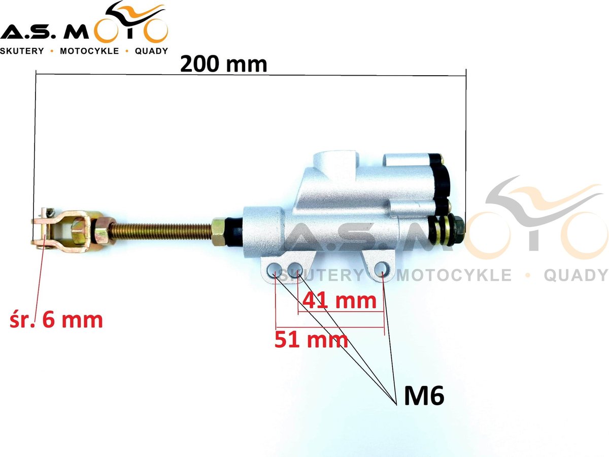 Pompa Hamulcowa Tylna Cross 110, 125, Motorower 50 4T, Motocykl 125 4T