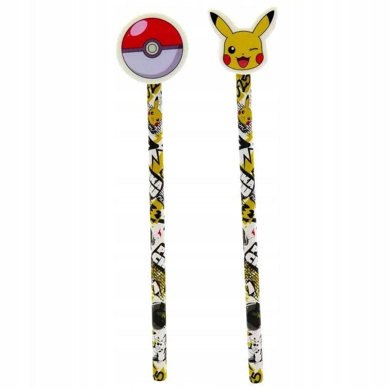 Pokemon Ółowek Z Gumką X2 Pikachu Pokeball