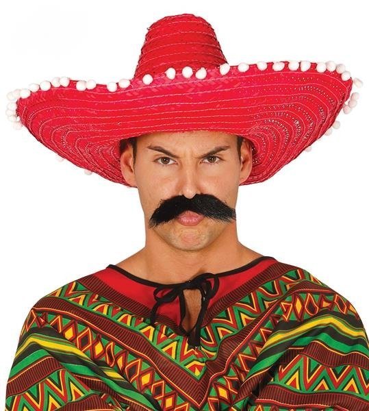 Sombrero Meksykańskie Czerwone 50Cm