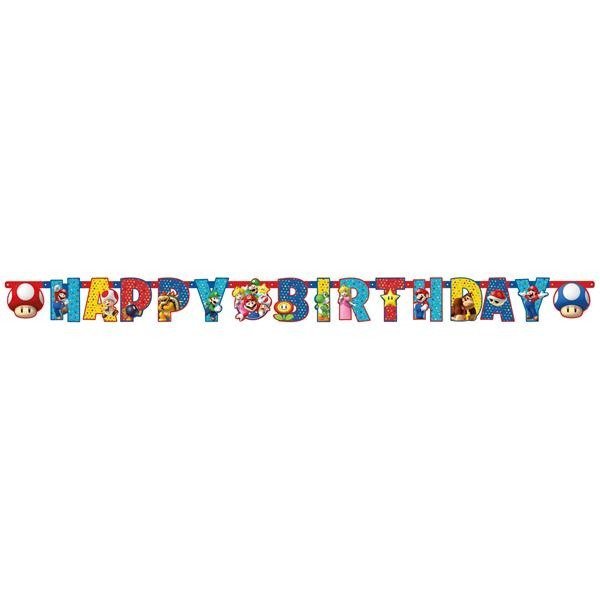 Baner Papierowy Urodziny Super Mario