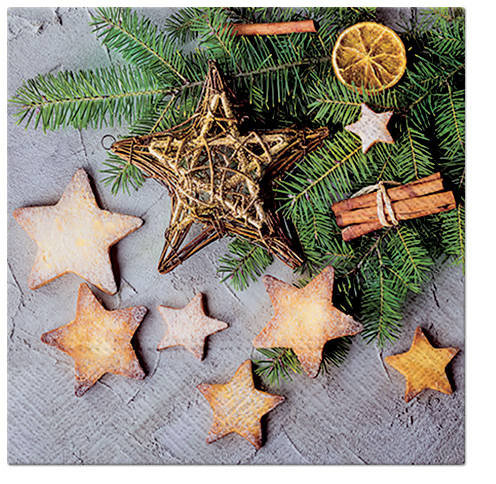 Paw DECOR Serwetki świąteczne Cinnamon stars 33 x 33 cm 20 szt. Serwetki świąteczne Cinnamon stars 33 x 33 cm 20 szt.