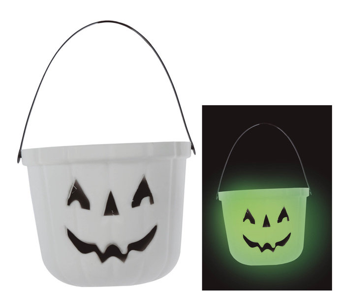 Wiaderko Dynia Świeci W Ciemności