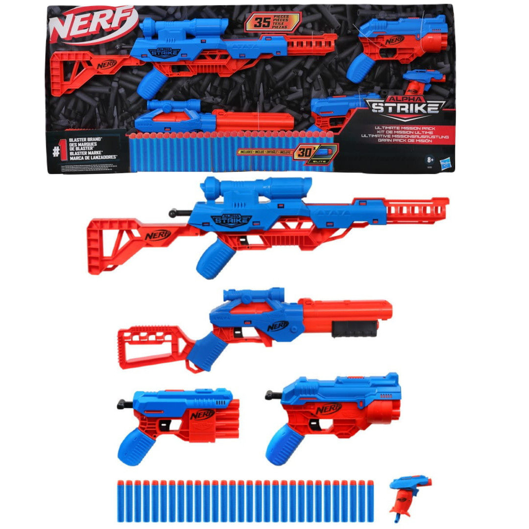 Nerf Alpha Strike Zestaw 5 Wyrzutni Ultimate Mission Pack E8339