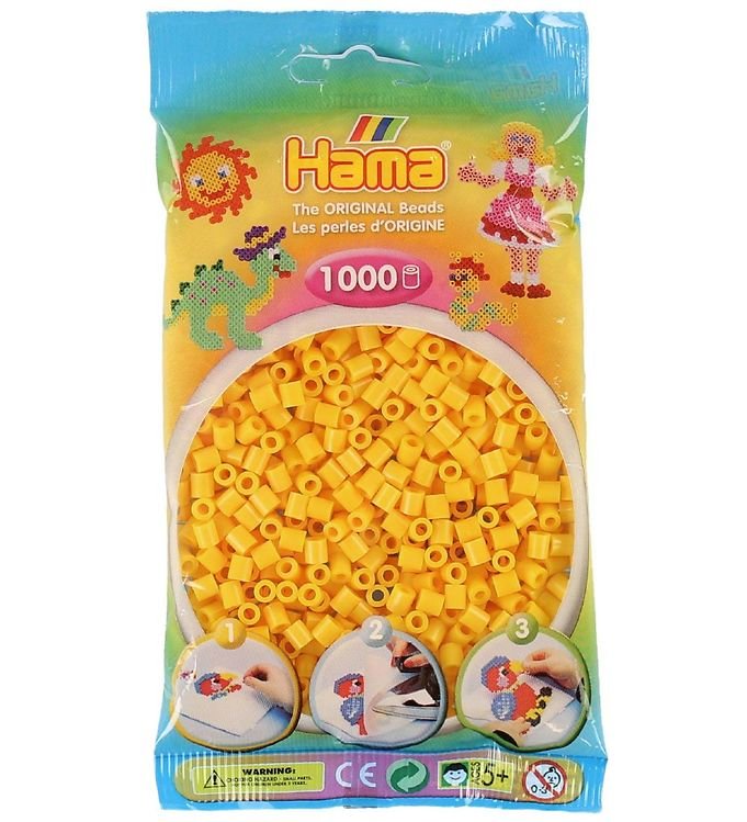 Koraliki Do Prasowania 1000 Szt. Hama - Zabawki Kreatywne Dla Chłopców I Dziewczynek  - Żółty