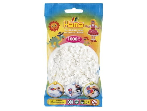Koraliki Do Prasowania 1000 Szt. Hama - Zabawki Kreatywne Dla Chłopców I Dziewczynek  - Biały