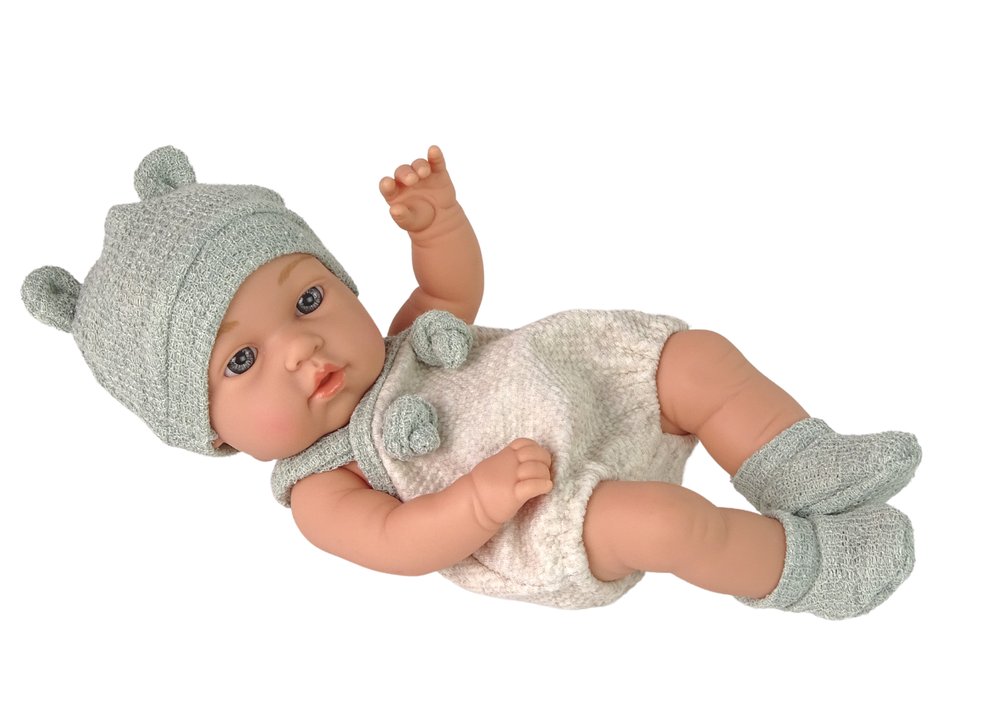 Lalka słodki bobas zielona 30cm - Leantoys
