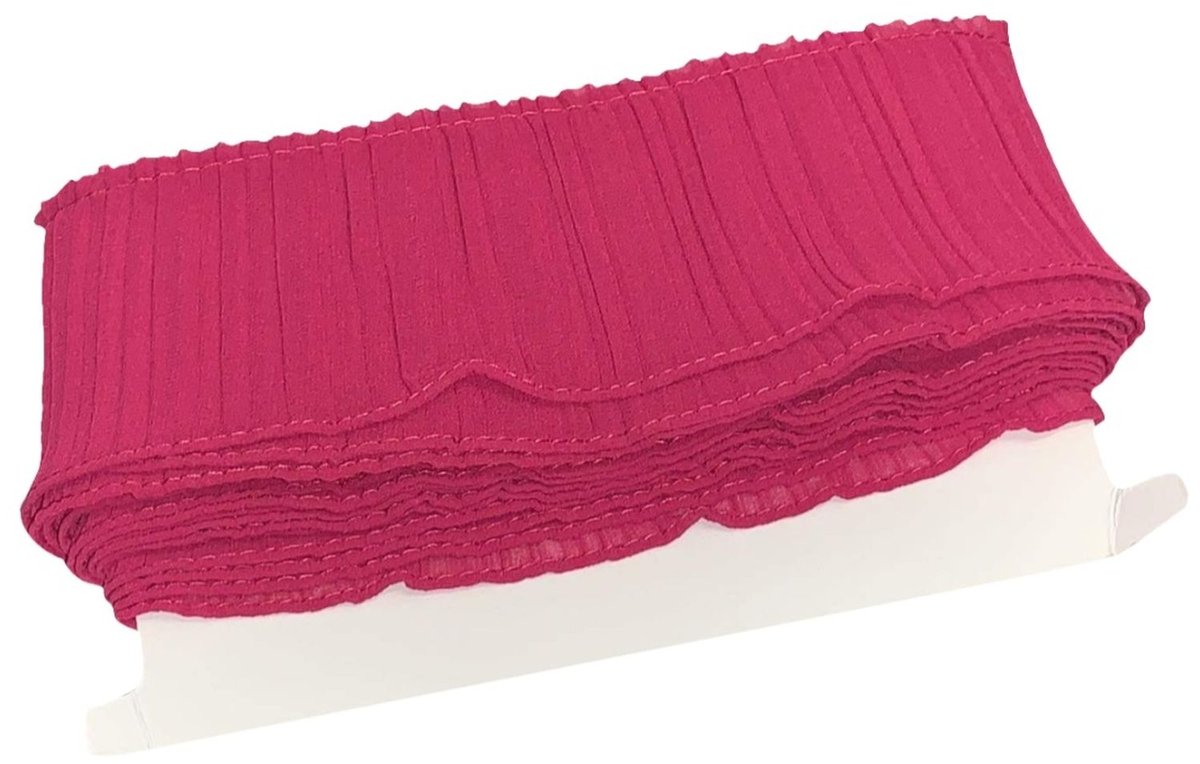 Taśma Elastyczna Plisowana Żorżeta 12 Cm ( 1 Mb ) Amarant