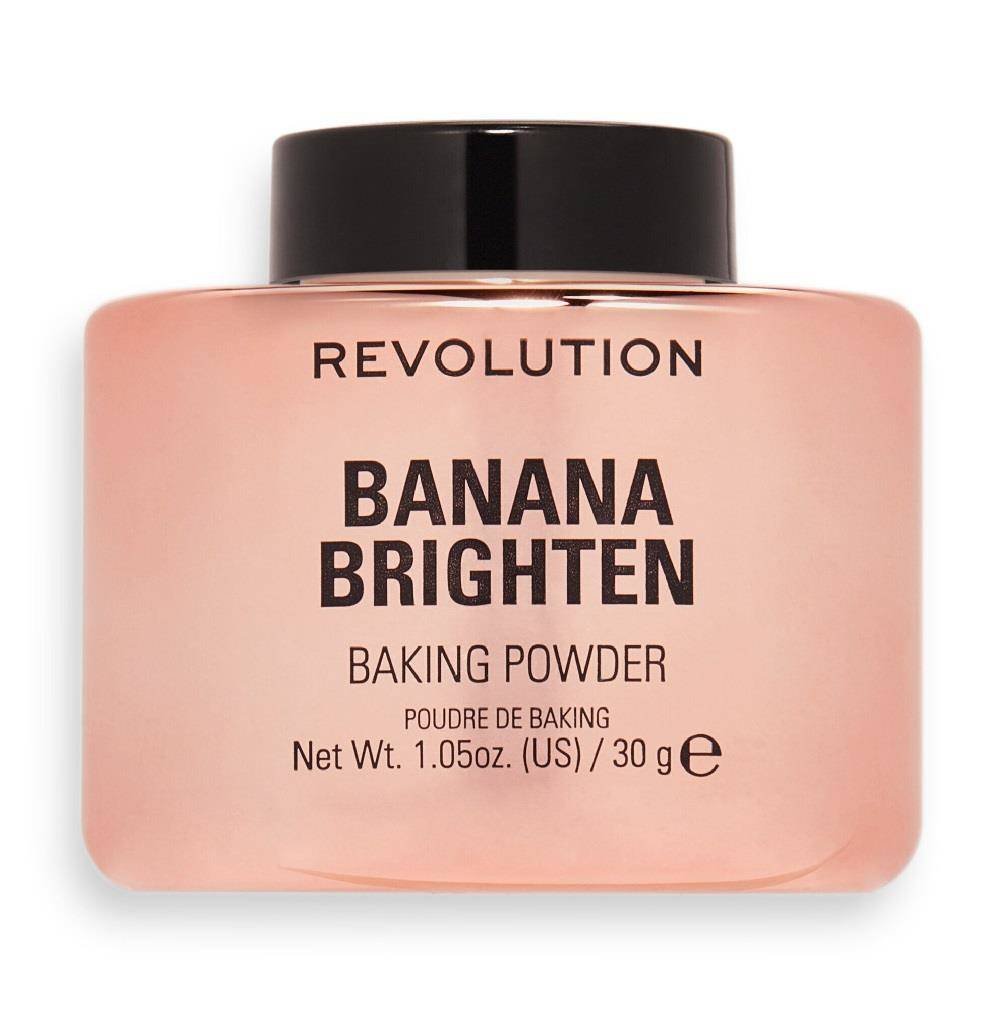 Makeup Revolution, Baking Powder, Rozświetlający sypki puder do twarzy, Banana Brighten, 30g