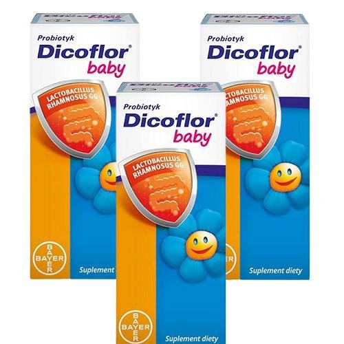Dicoflor Baby, Probiotyk w kroplach zestaw, 3x5 ml