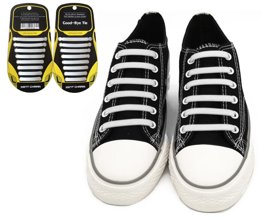 Sznurówki Elastyczne Bez Wiązania Gumowe Białe