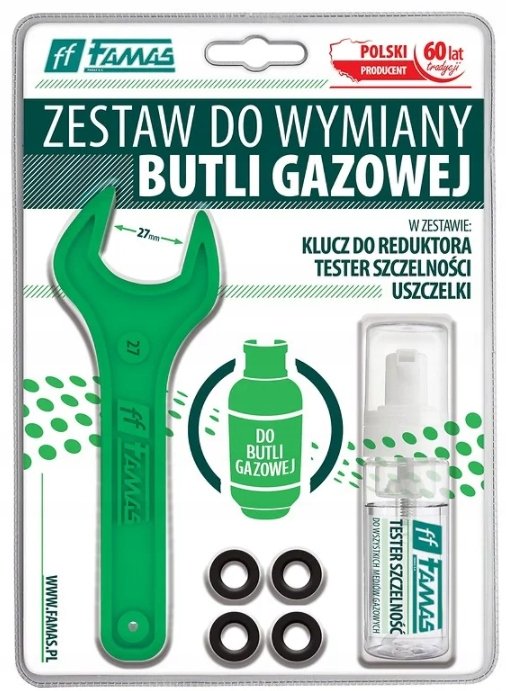 Famas FAMAS FAMAS Zestaw do wymiany butli gazowej kluczyk + tester + uszczelki) |