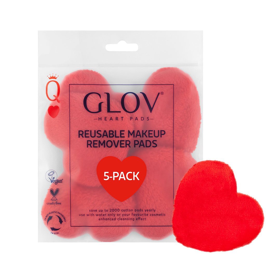 GLOV GLOV GLOV Heart Pads płatki do demakijażu wielorazowego użytku Red