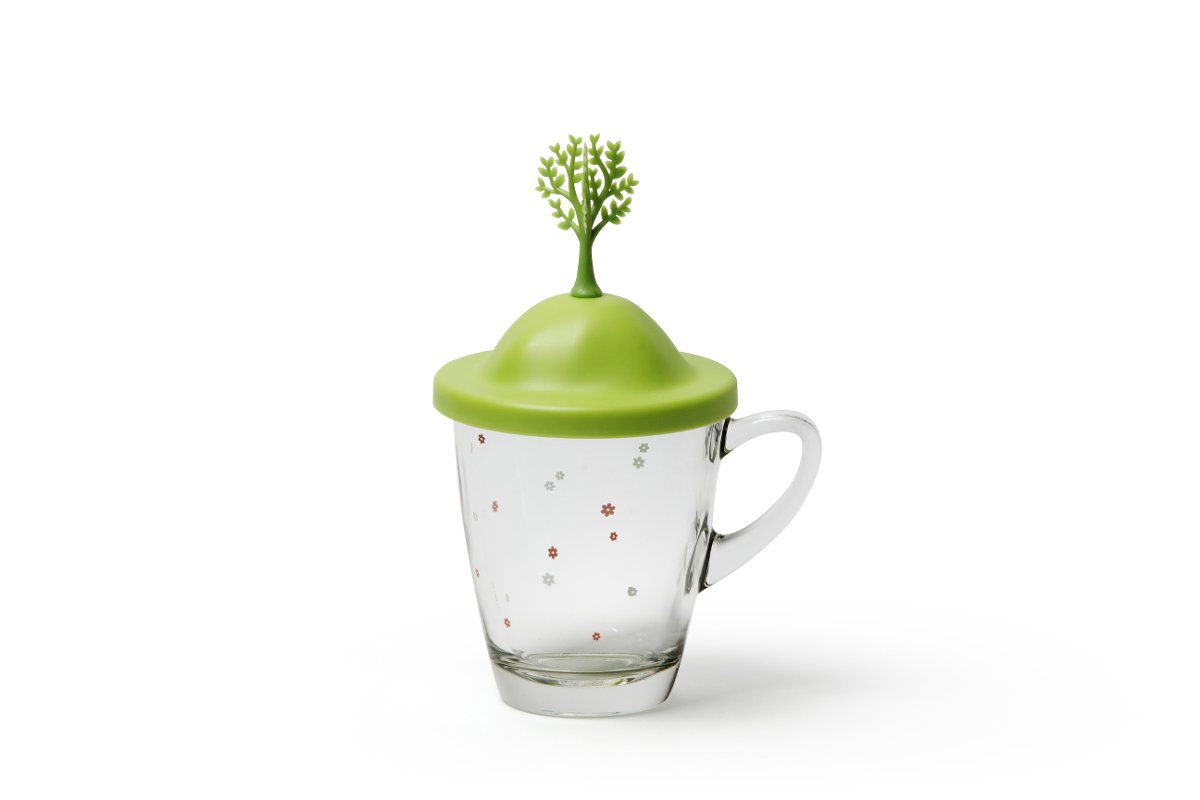 Qualy Kubek z podstawką Spring zielony 10315-GN-GN QL10315-GN-GN