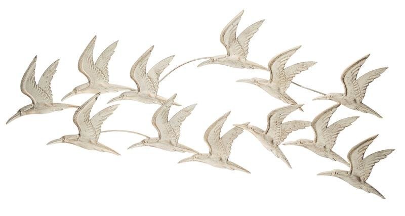 Dekoracja Ścienna Ptaki Kremowe Klucz