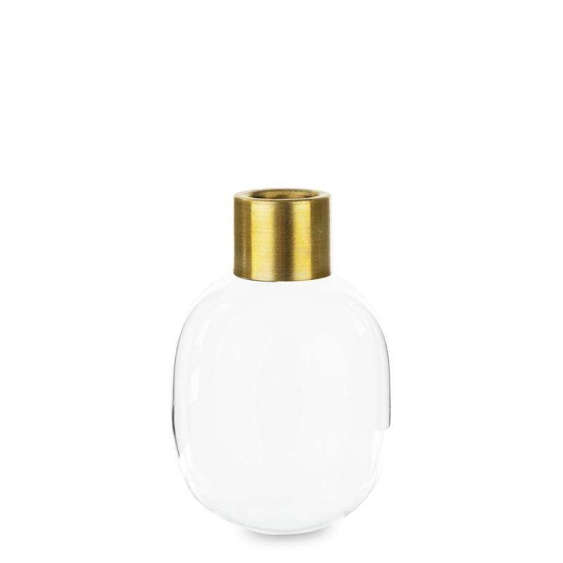 Wazon Szklany Przezroczysty Złota Obwódka H:11,5Cm