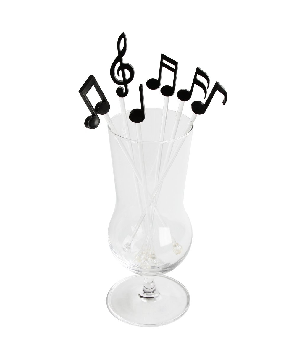Qualy Mieszadełka do napojów Melody 6 szt czarne 10267-BK QL10267-BK