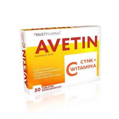 Avet Pharma Avetin Cynk + Witamina C 30 tabletek 3701041