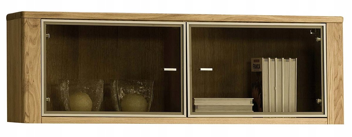 Półka Przeszklona Wisząca Na Książki Dąb Natura