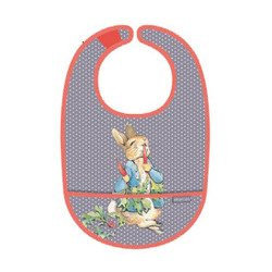 Śliniak Z Kieszonką, Bawełniany, Szary, Seria Królik Piotruś Petit Jour Paris