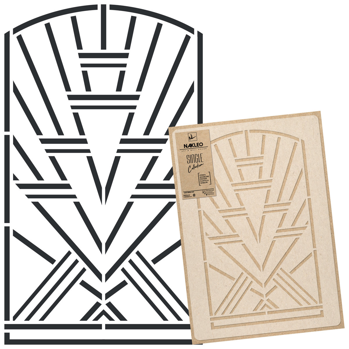 szablon malarski wielokrotny // BALUSTRADA ART DECO #2 - LARGE (średnica 89cm)