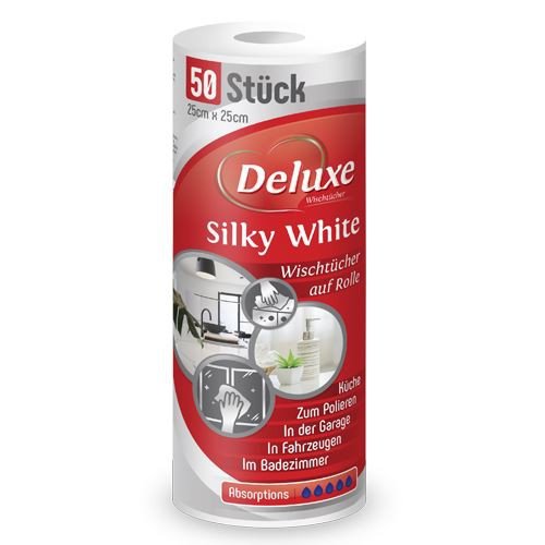 Shmidt Group LTD Deluxe Silky White Ścierka na rolce 50 sztuk ( 25x25cm )