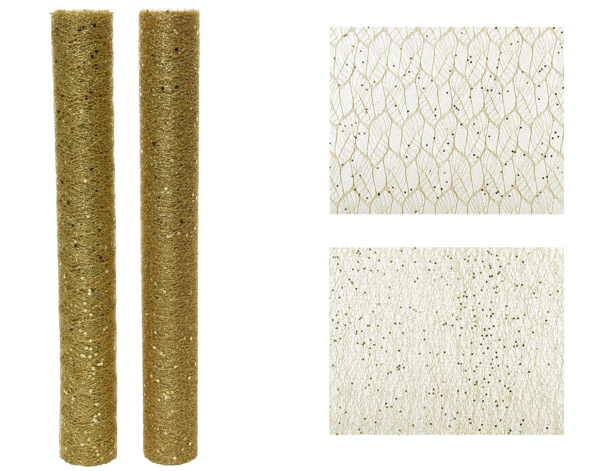 Materiał Tkanina Złota Brokat Poliester Rolka 2M