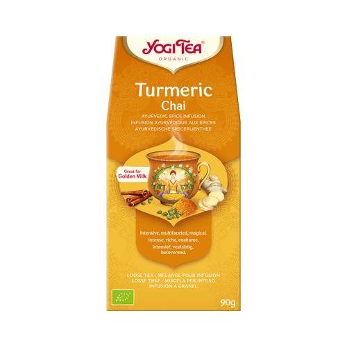 Yogi Tea Turmeric Chai Ajurwedyjska herbata z kurkumy i przypraw korzennych, 90g