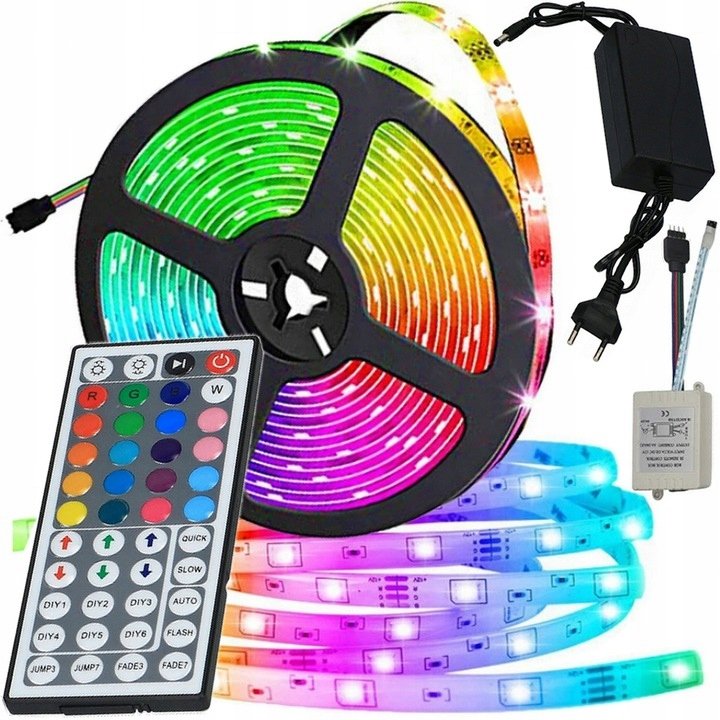 Taśma Led 5050 Kolorowa Wodoodporna 5M Rgb + Pilot