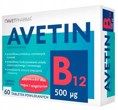 AVETIN B12 500mcg, 60 tabletek