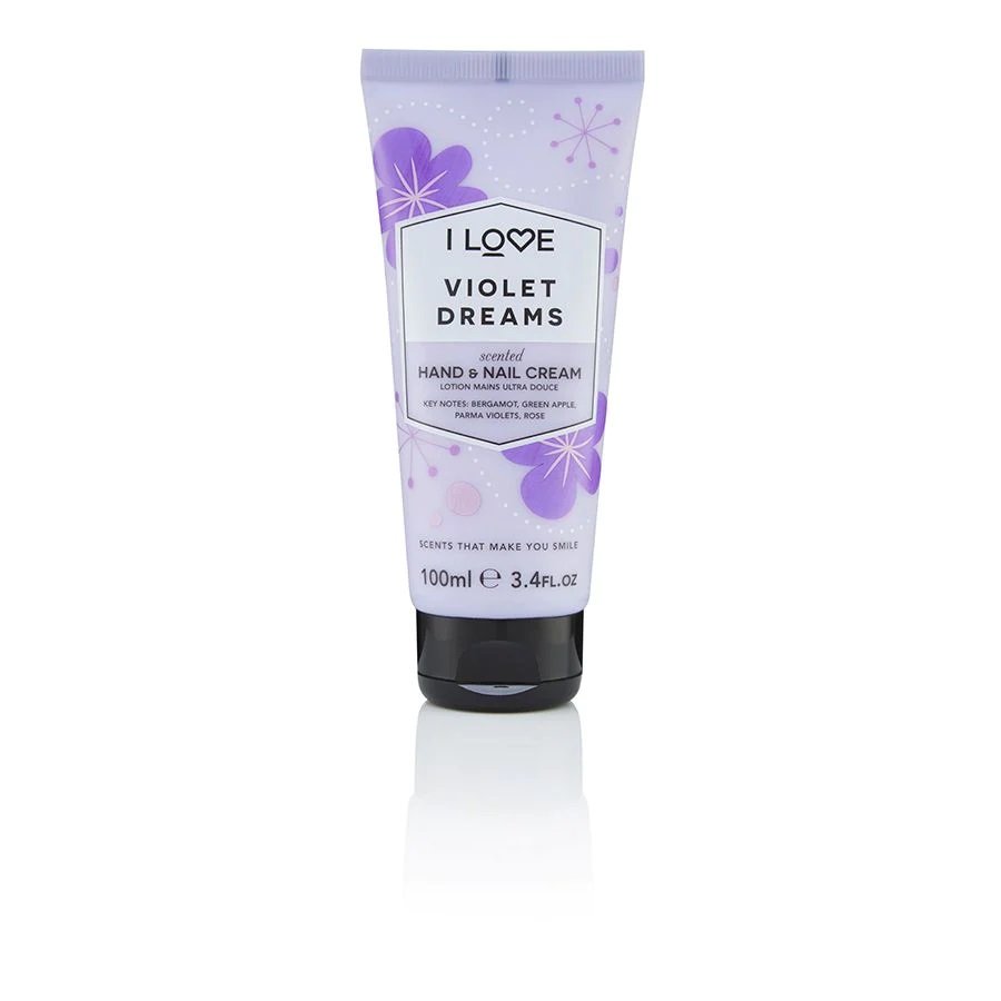 I Love, Scented Hand & Nail Cream, Nawilżający krem do dłoni i paznokci Violet Dreams, 100 ml