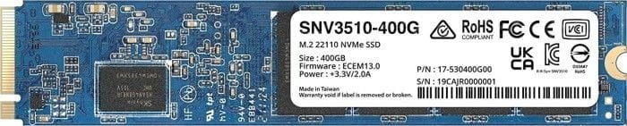 Synology Dysk serwerowy SNV3510 400 GB M.2 PCI-E x4 Gen 3.0 NVMe SNV3510-400G SNV3510-400G