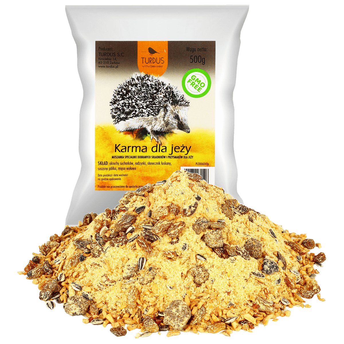 Pokarm Dla Jeży Turdus Z Bogatym W Białko Mięsem Wołowym 500 G
