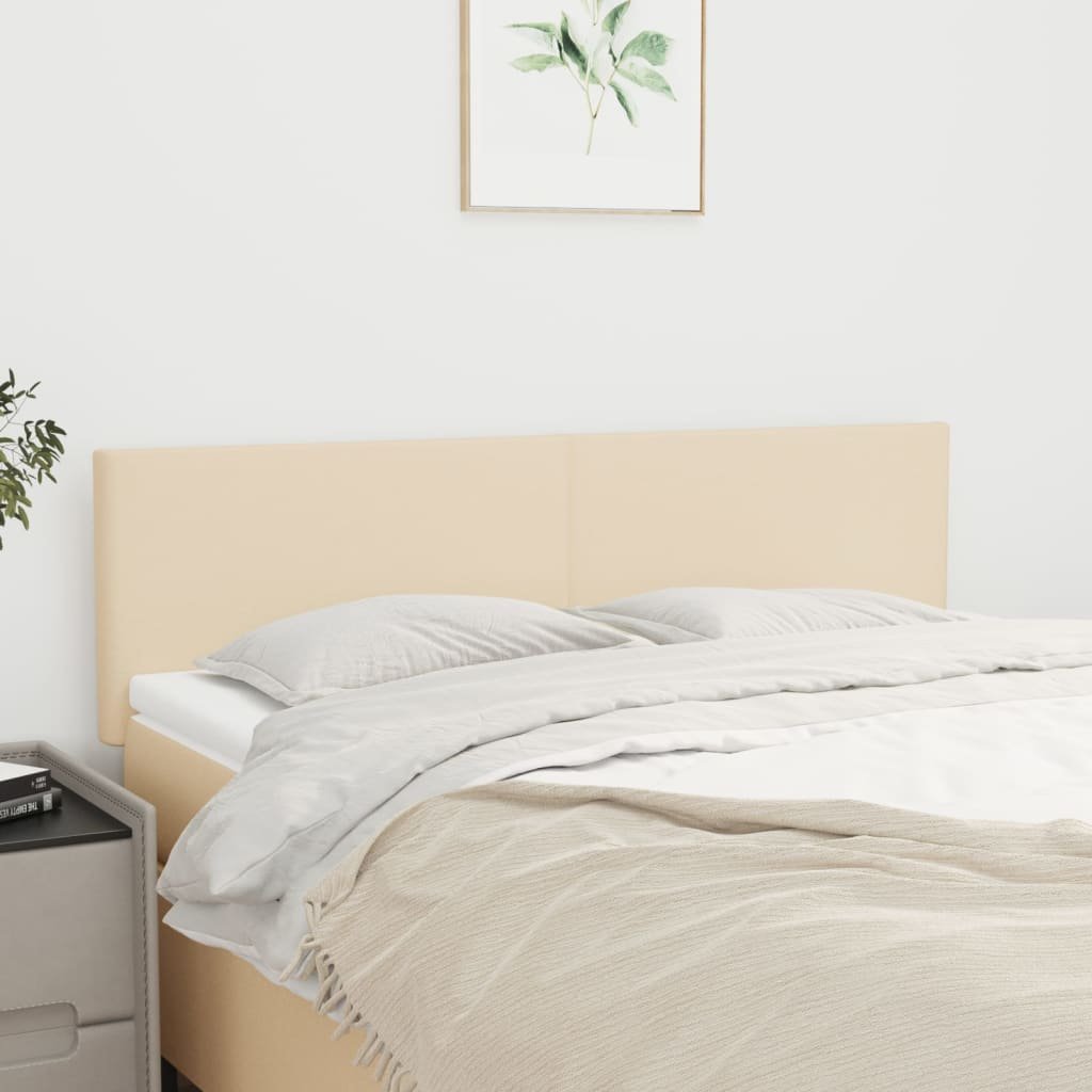 Lumarko Zagłówki do łóżka, 2 szt., kremowe, 72x5x78/88 cm, tkanina
