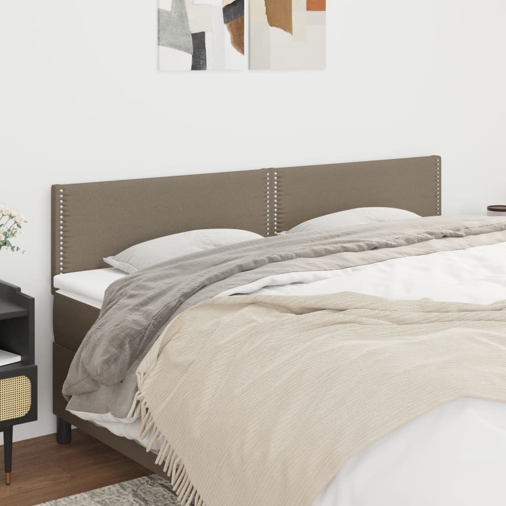 Lumarko Zagłówki do łóżka, 2 szt., taupe, 100x5x78/88 cm, tkanina